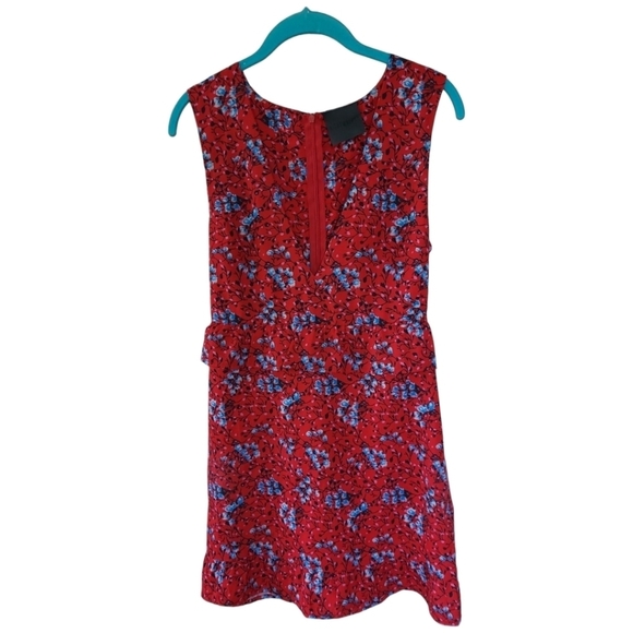 NIGHTWALKER S Elsa Deep VNeck Floral Mini Dress Red Vacation Summer Date Night - Picture 6 of 12